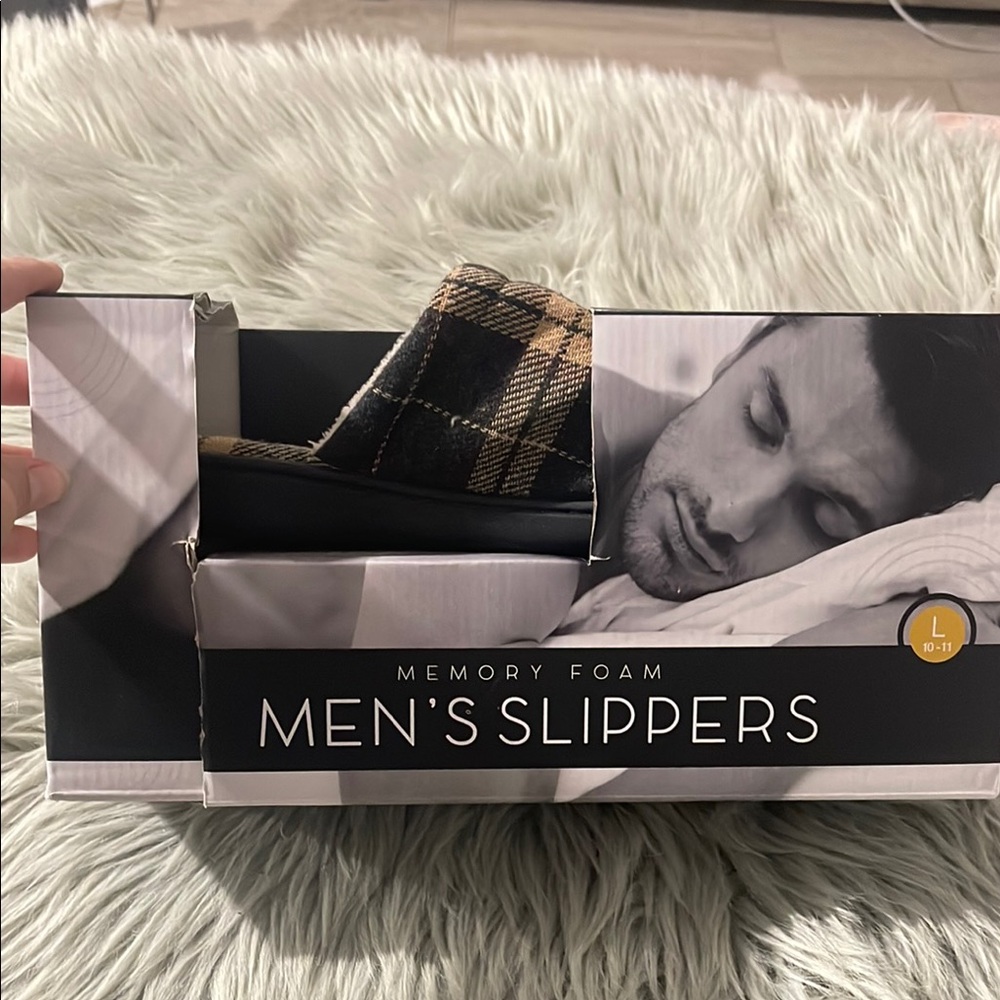 Plaid Memory Foam Men's Slippers